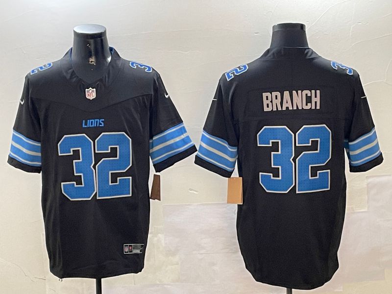Men Detroit Lions #32 Branch Black three generations 2024 Nike Limited NFL Jersey style 1